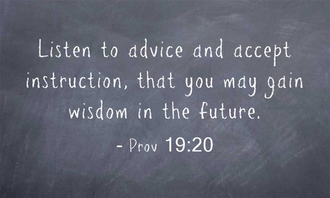 Listen to advice